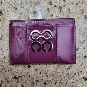 COACH credit card wallet - Deep burgundy purple patent leather